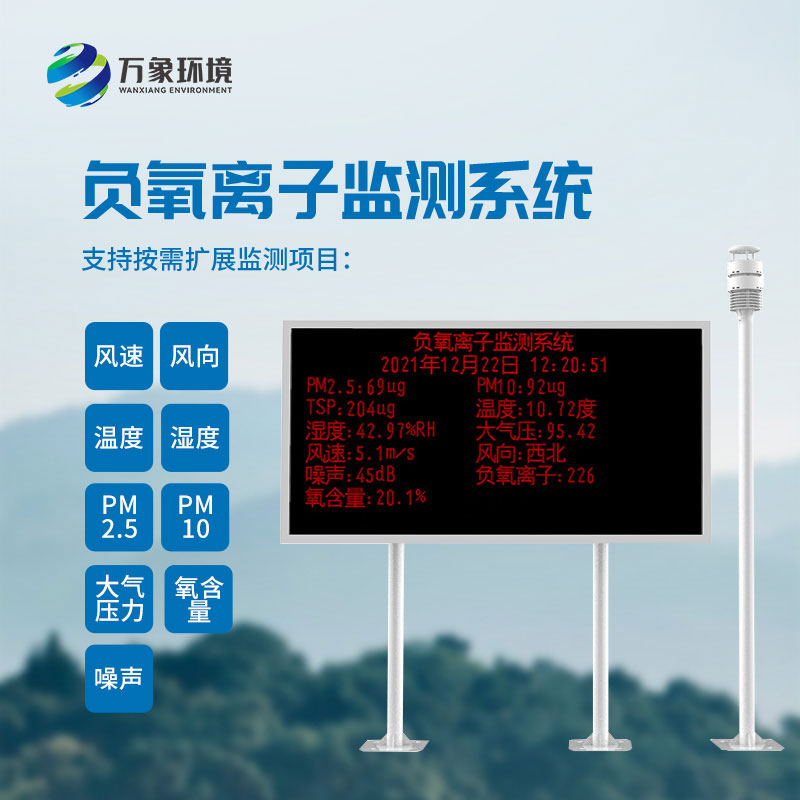 大氣負(fù)氧離子自動(dòng)監(jiān)測(cè)系統(tǒng)，空氣中負(fù)氧離子濃度全天候監(jiān)測(cè)